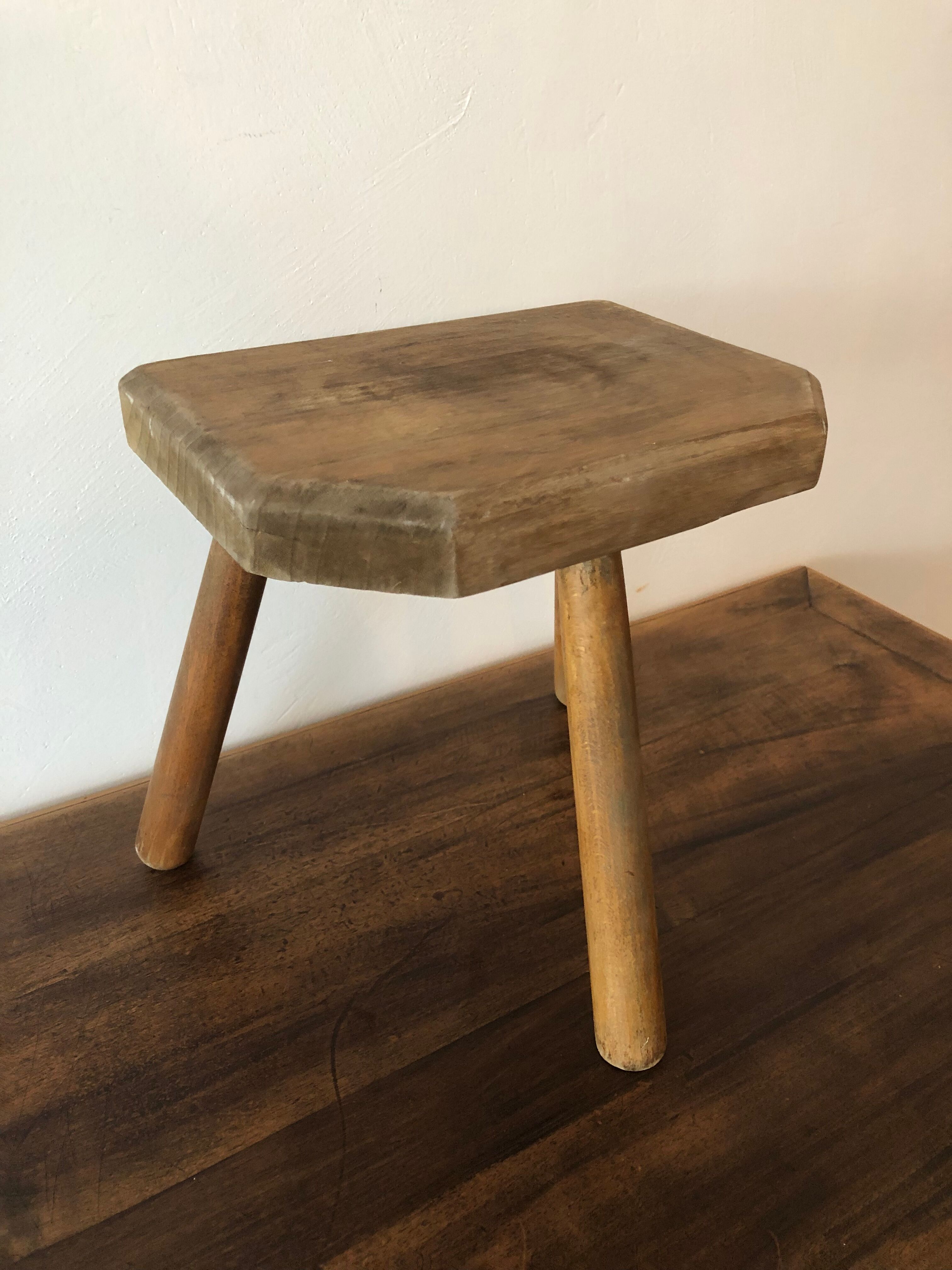 Wooden tripod stool
