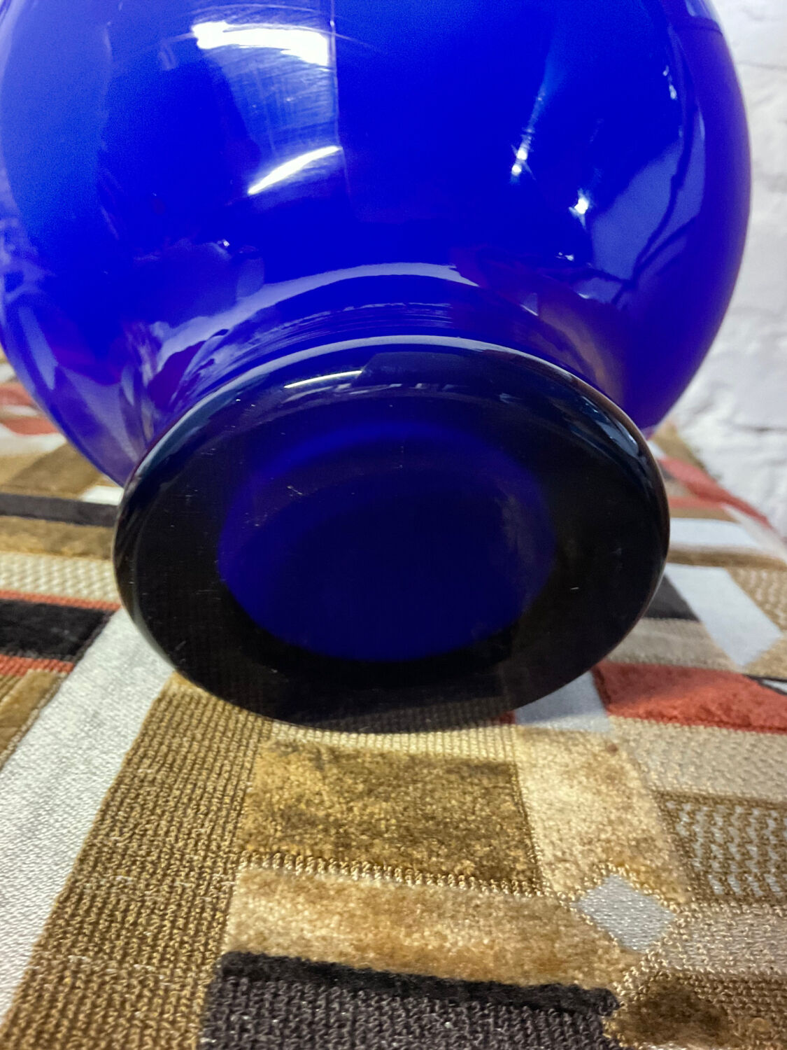 Vintage two-tone glass paste vase