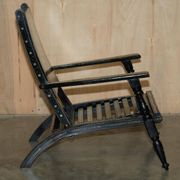 Fauteuil pliant anglo-indien vintage peint à la main