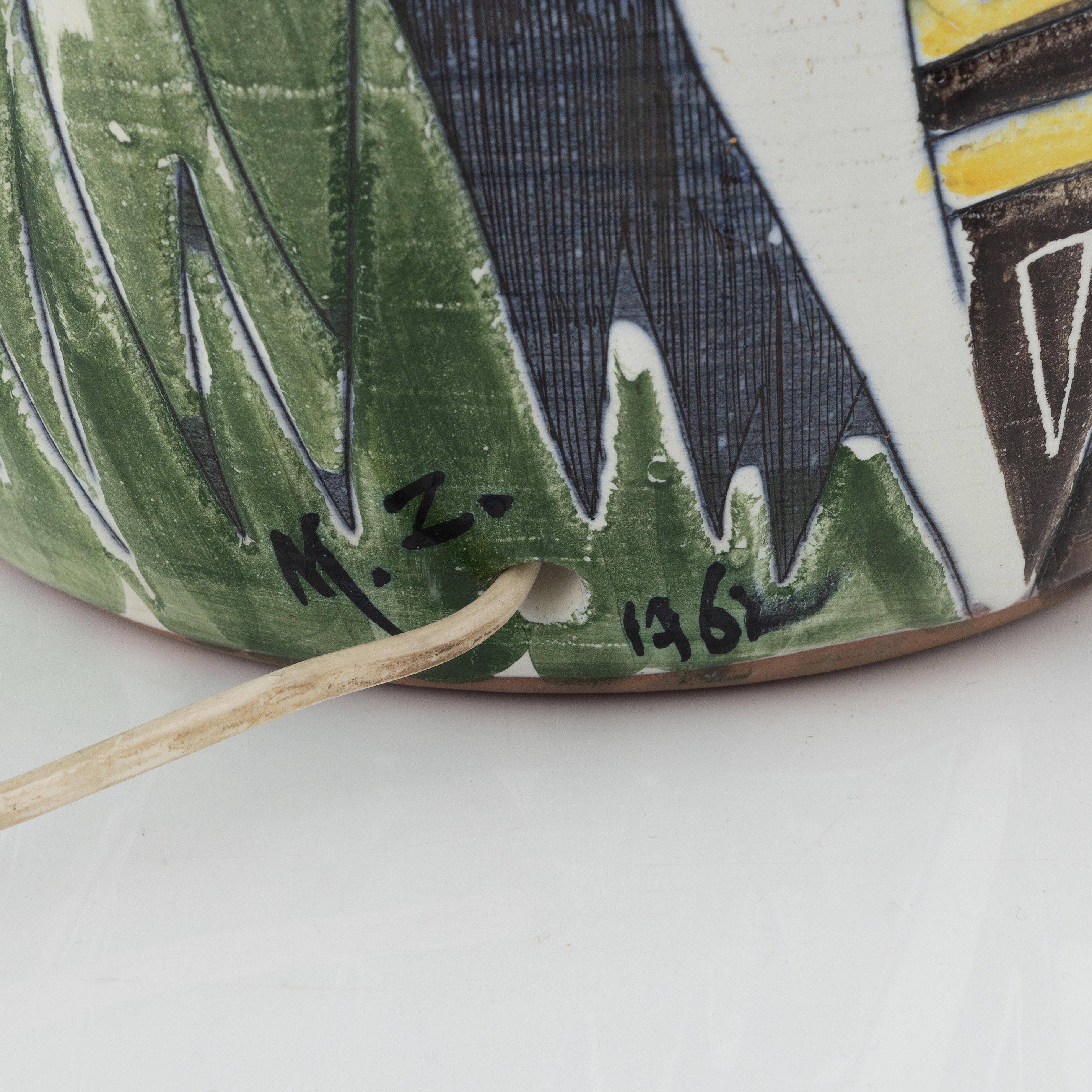 Marian Zawadski Tiglmans lamp ceramic Sweden 1962 Signed
