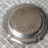 Round stainless steel serving dish