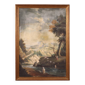 Great landscape tempera on paper from 18th century