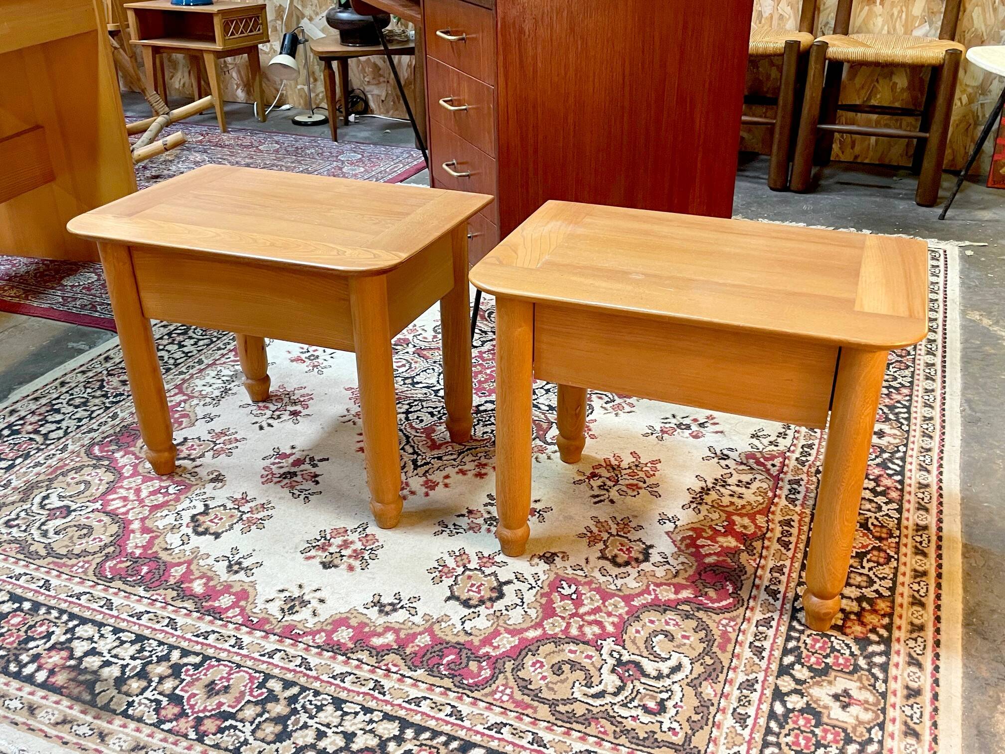 Vintage bedside tables from Maison Regain, 1980s, stamped.