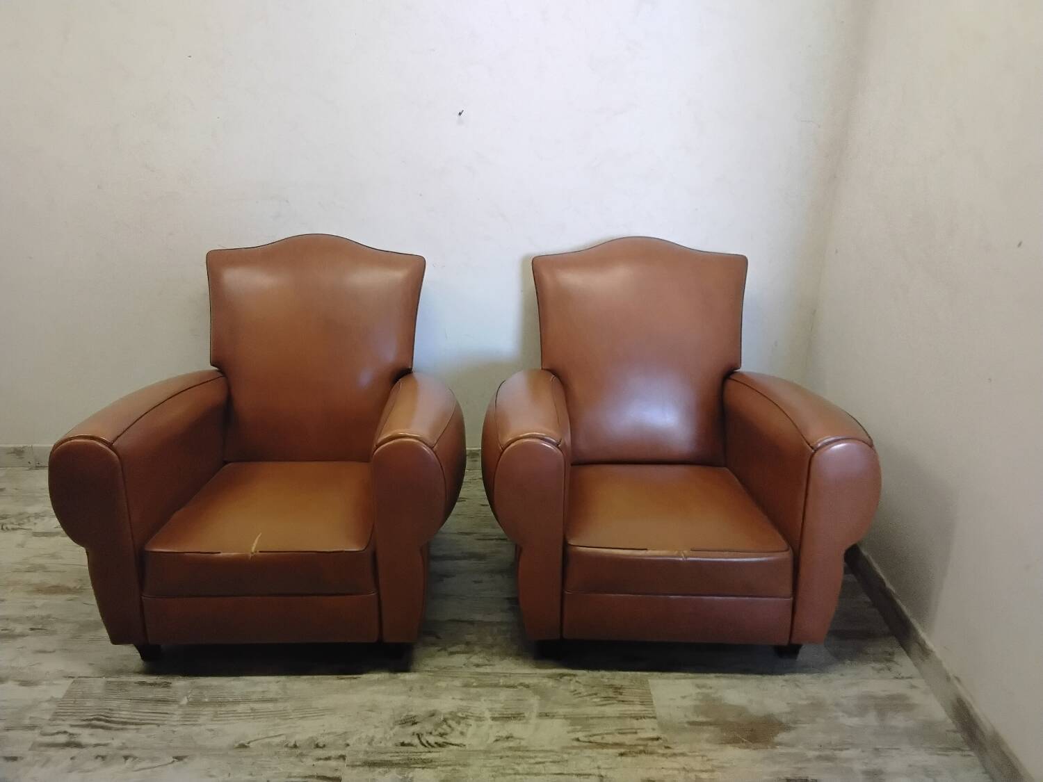 Pair of club armchairs