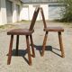 Pair of brutalist chair wood vintage