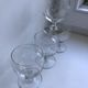 Set of 4 round crystal wine glasses engraved 50s