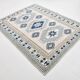 6x8 Vintage Rug İn Blue Tones, Turkish Wool Pattern Rug, 225x178 Cm