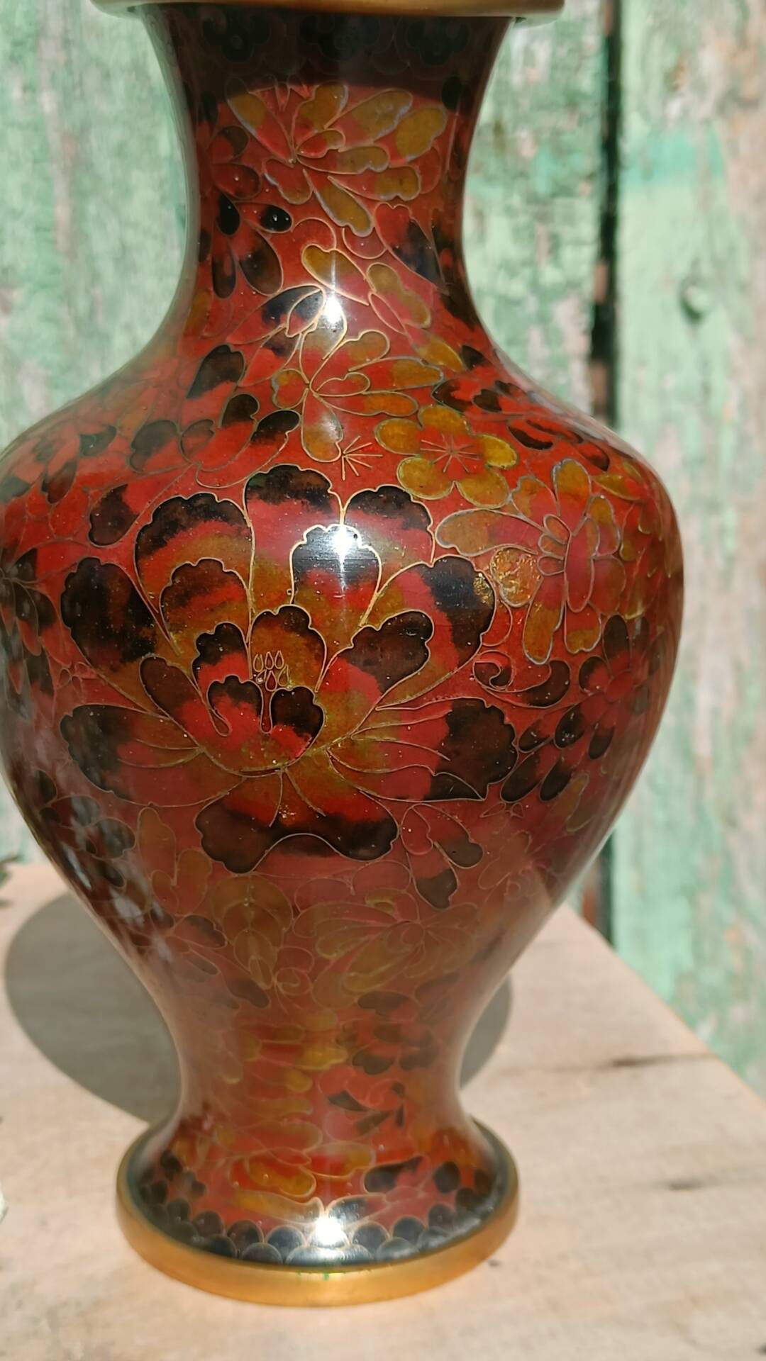 Cloisonné metal vase