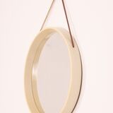 Miroir mural vintage 60s rond blanc design danois
