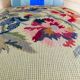 19th century Regency footrest with floral bouquet tapestry made with cross stitch