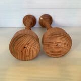 Pair of Scandinavian wooden candle holders