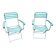 Pair of mid century distressed painted iron garden chairs