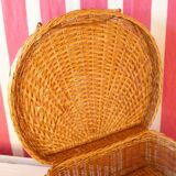 Round wicker suitcase
