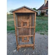 Aviary bird cage wood and wire mesh