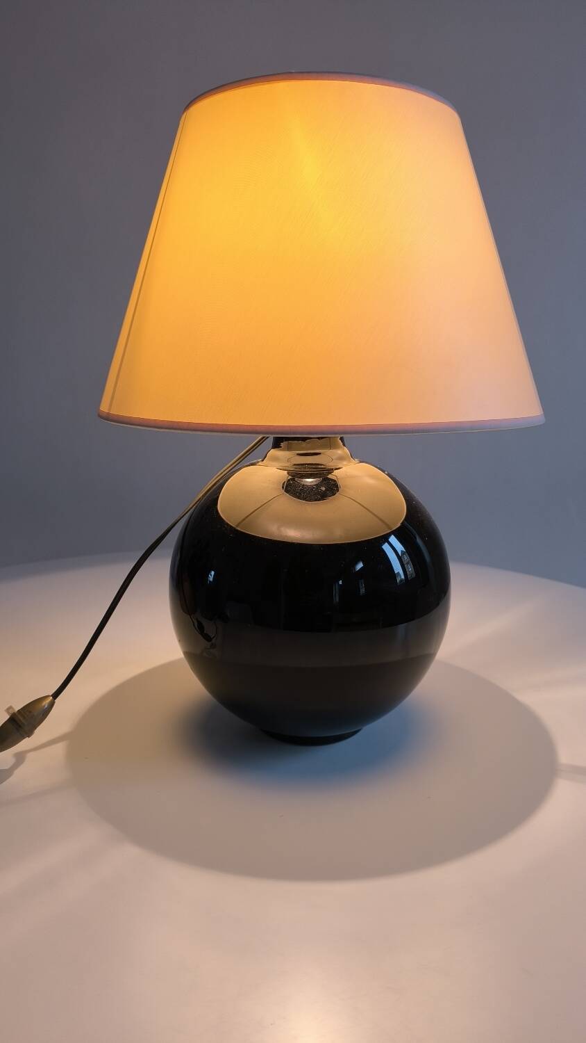 Black opaline ball lamp 1950