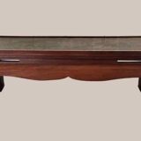 Chinese coffee table 1950 teak and painted parchment