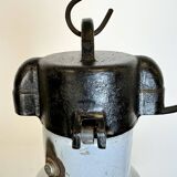 Large Industrial Midcentury Grey Enamel Factory Lamp, 1950s