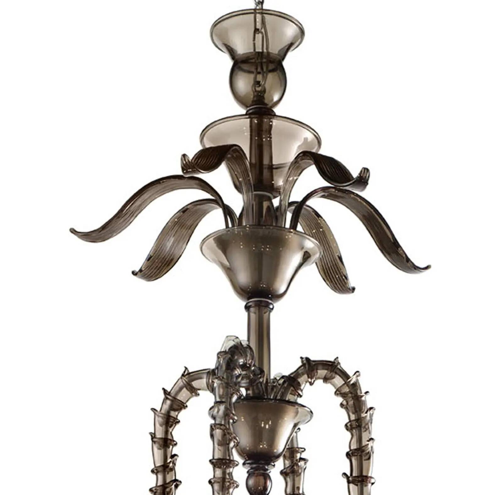 Handcrafted Modern Fumé Murano Glass Chandelier – Ca’ Rezzonico Collection