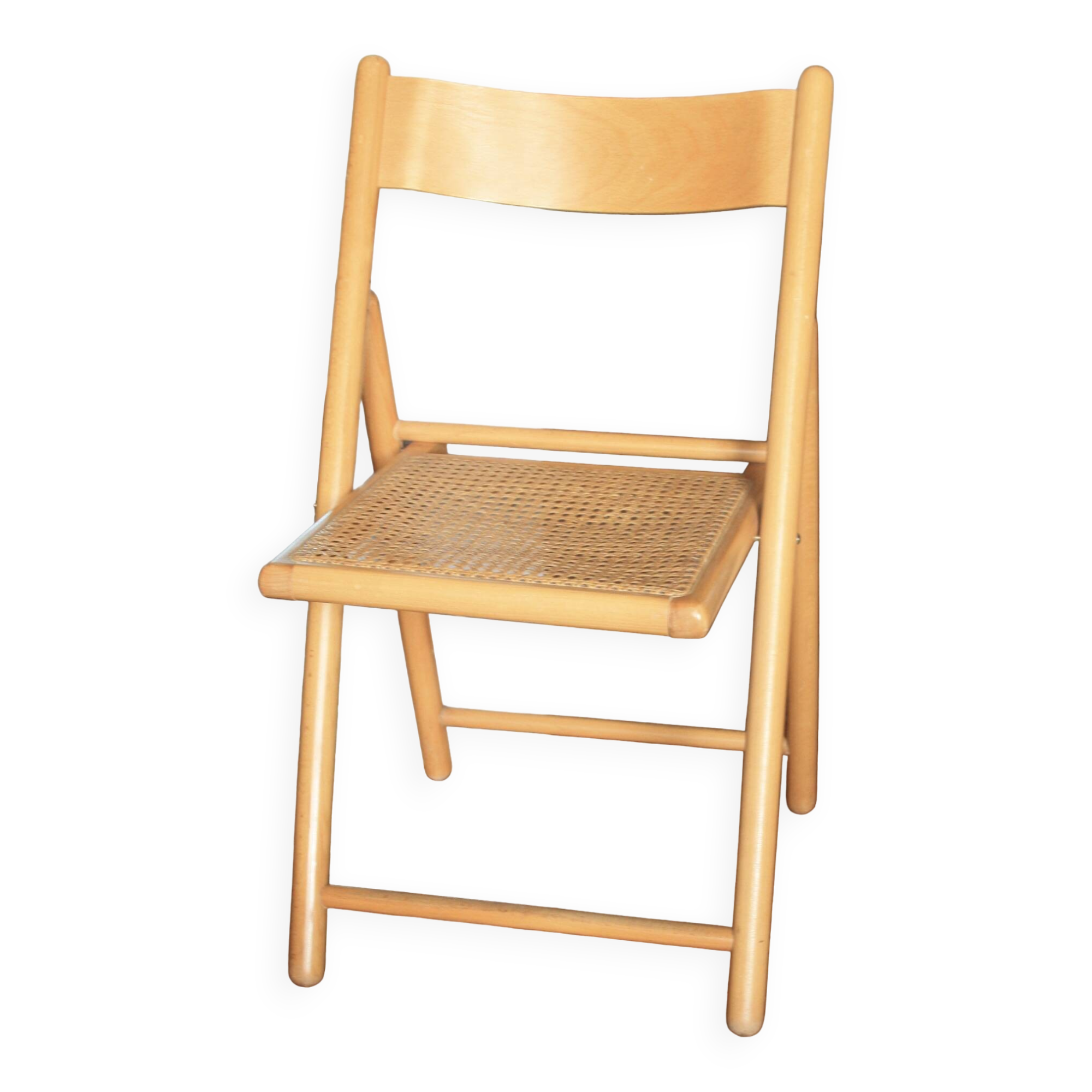 Chaise cannée pliante Habitat années 80
