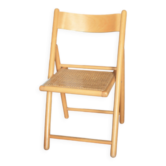 Chaise cannée pliante Habitat années 80
