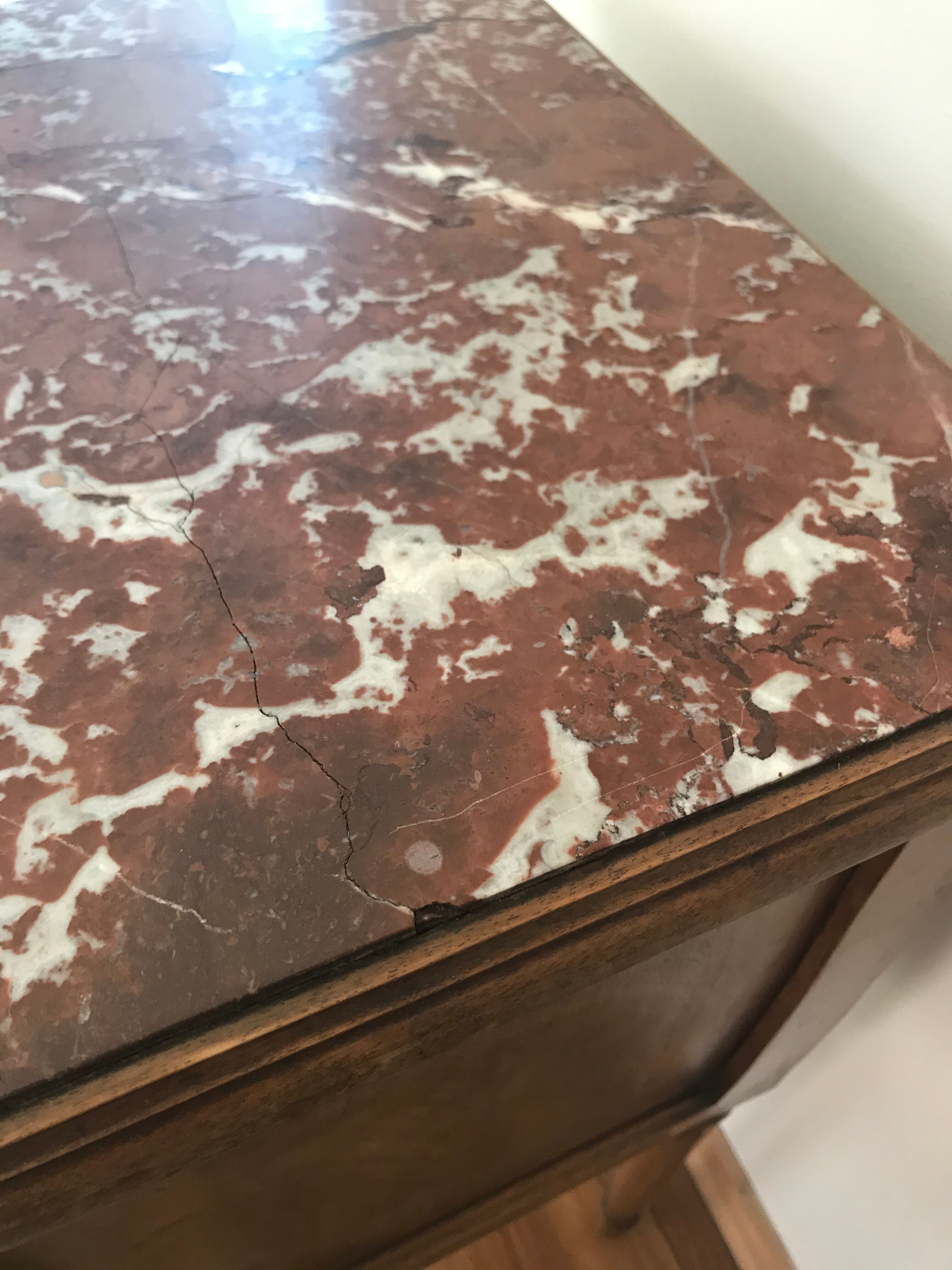 Old marble bedside table