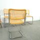 Italiaanse webbing set stoelen met chromen buisframe
