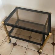 rolling dessert cart in Hollywood Regency style