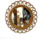 Miroir en rotin fleur