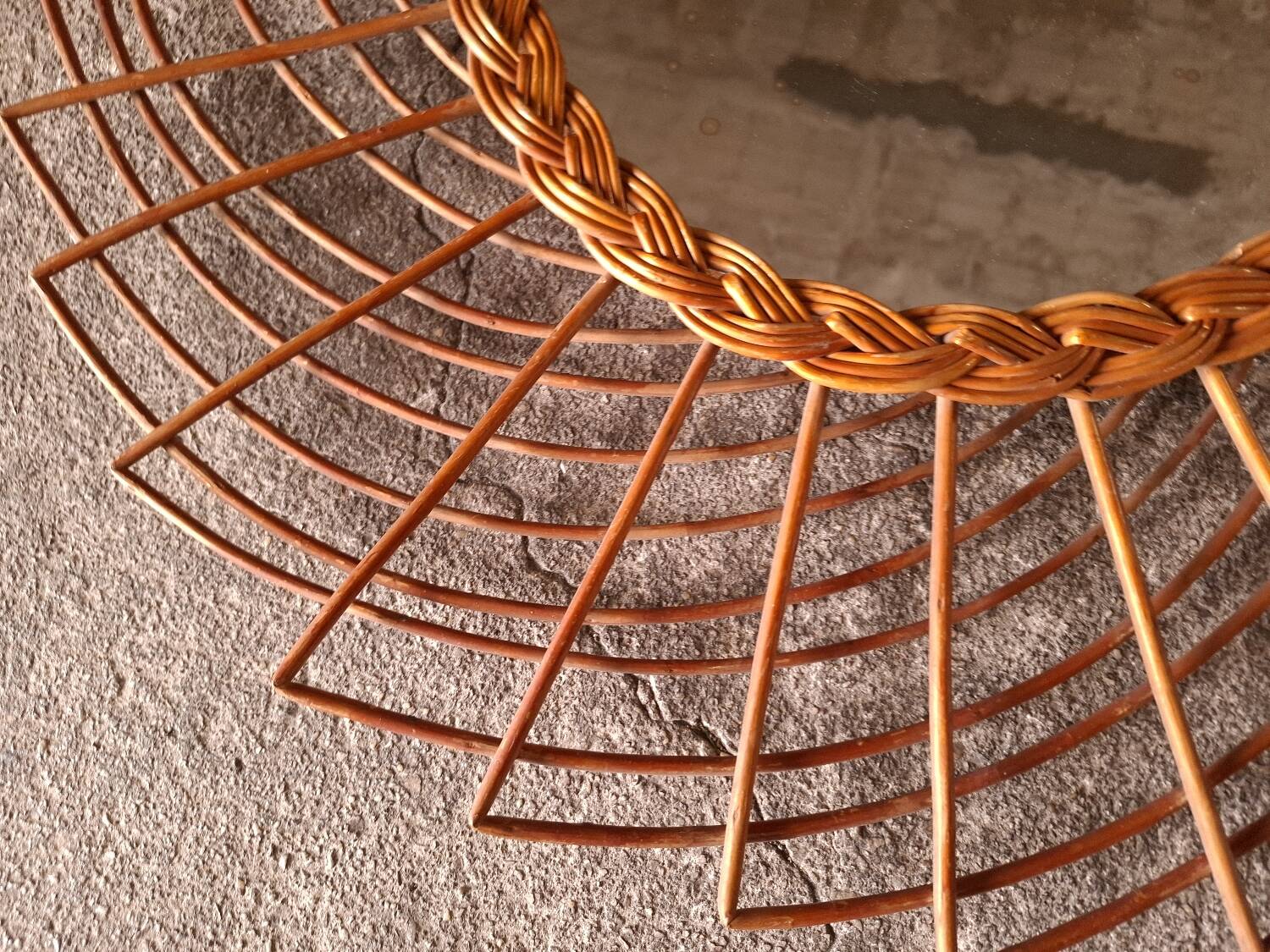 Vintage rattan mirror