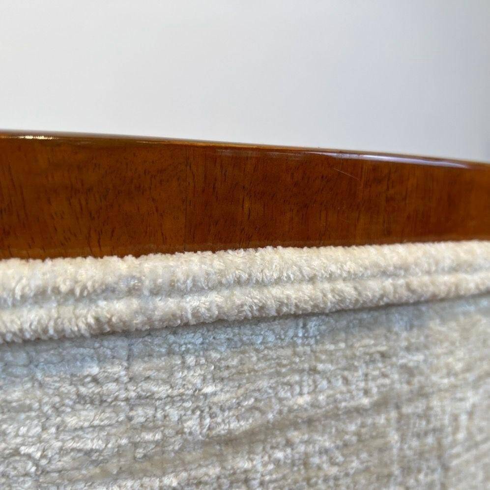 Biedermeier Bergege Chair in Walnut & Creme Velvet, Austria, 1840s