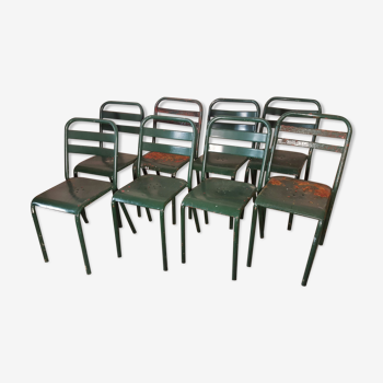 Serie de 8 chaises "Tolix"