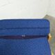 Comfortable 1980s blue and honey beech armchair