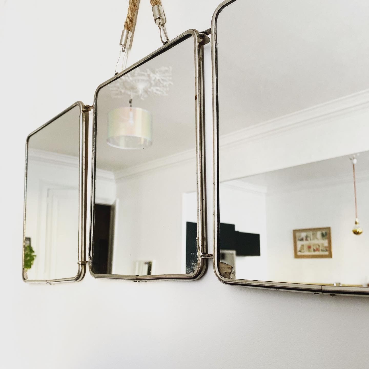 Miroir barbier triptyque