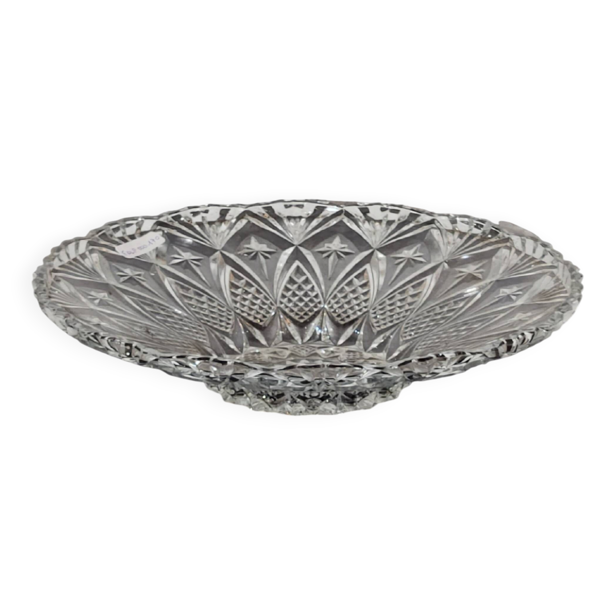 Coupelle en cristal taillé vintage – Ø 33 cm