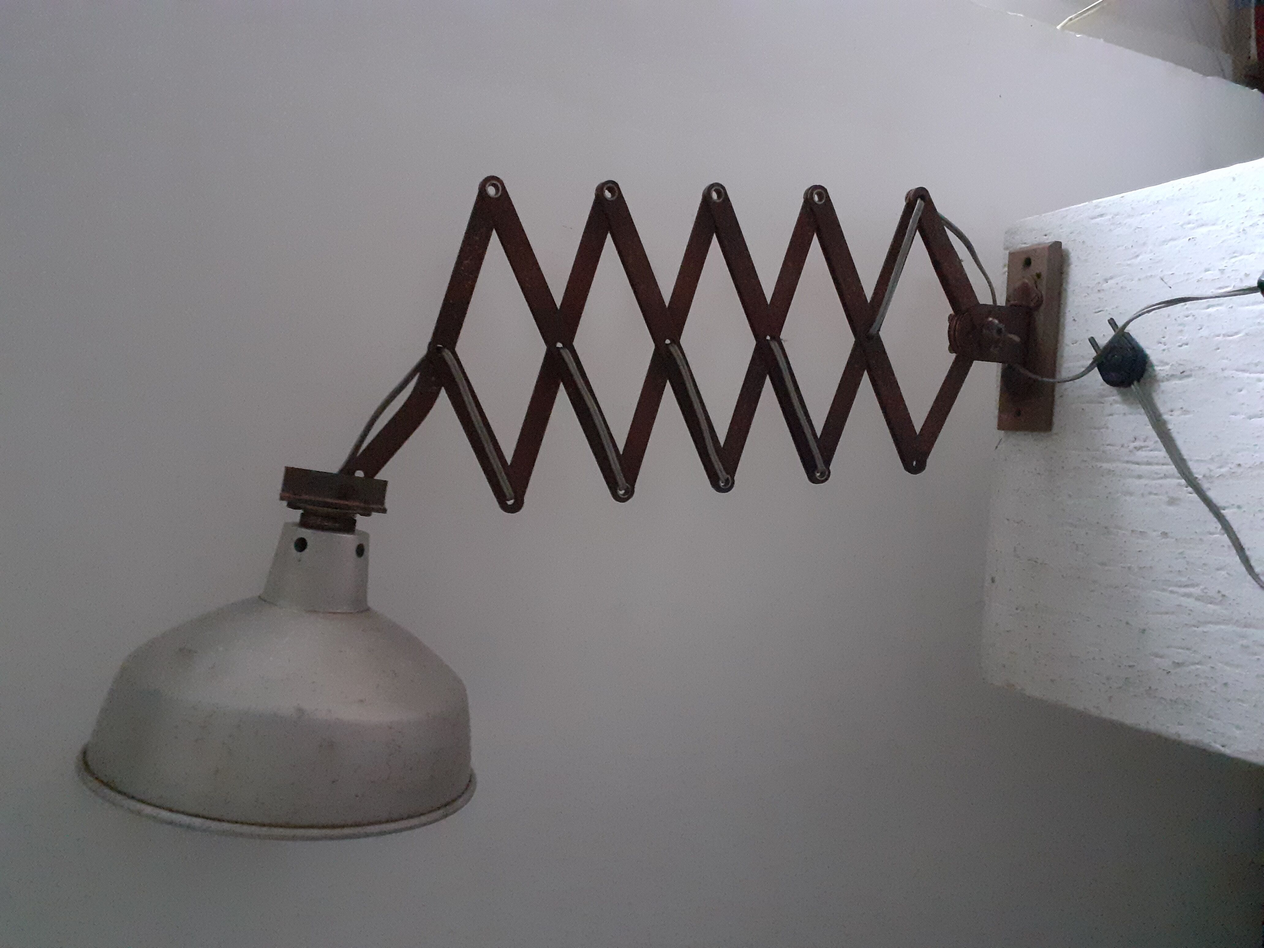 Wall lamp accordion Mazda industrial design 50's