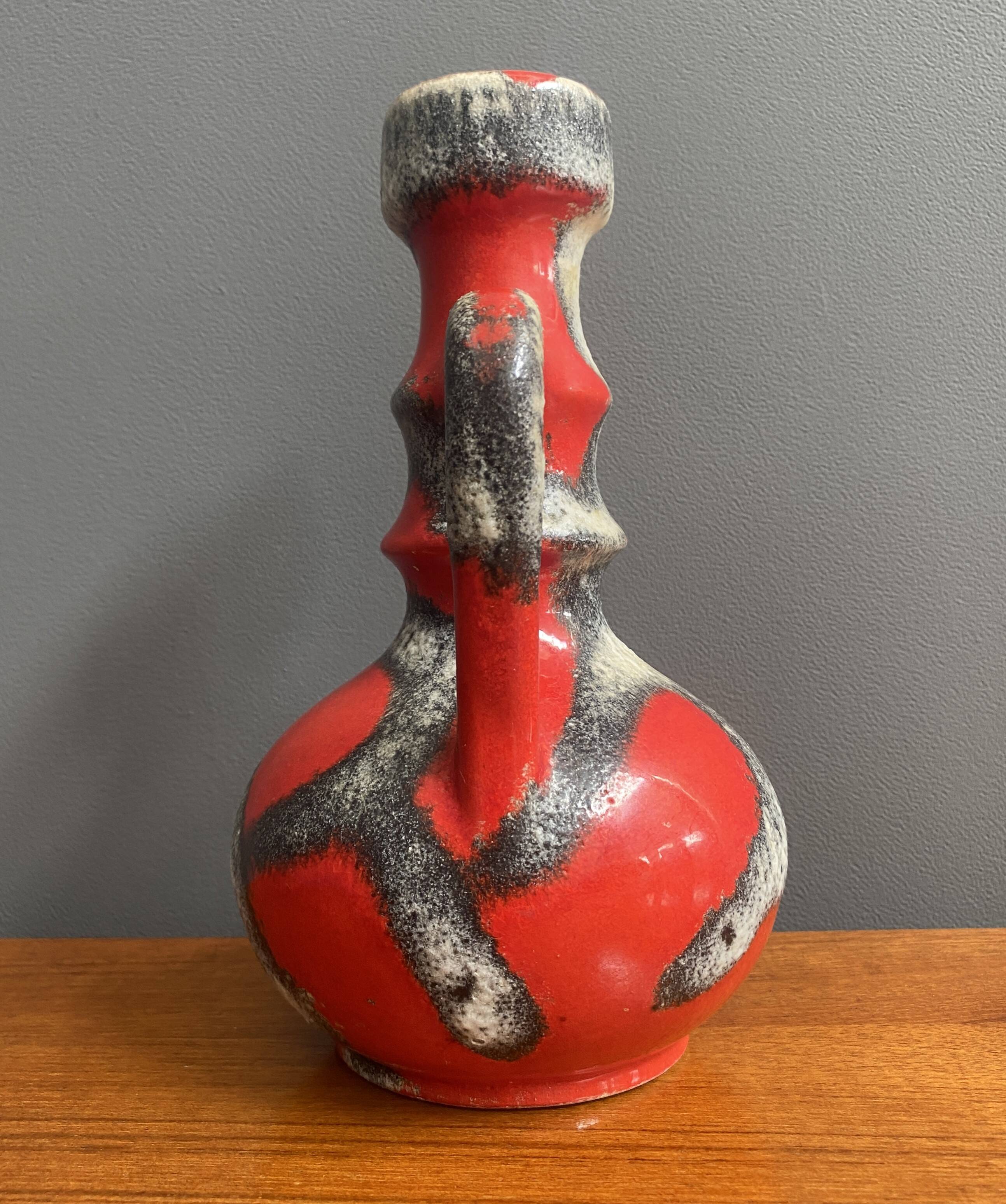 Red fat lava vase by Jopeko model 7201-21