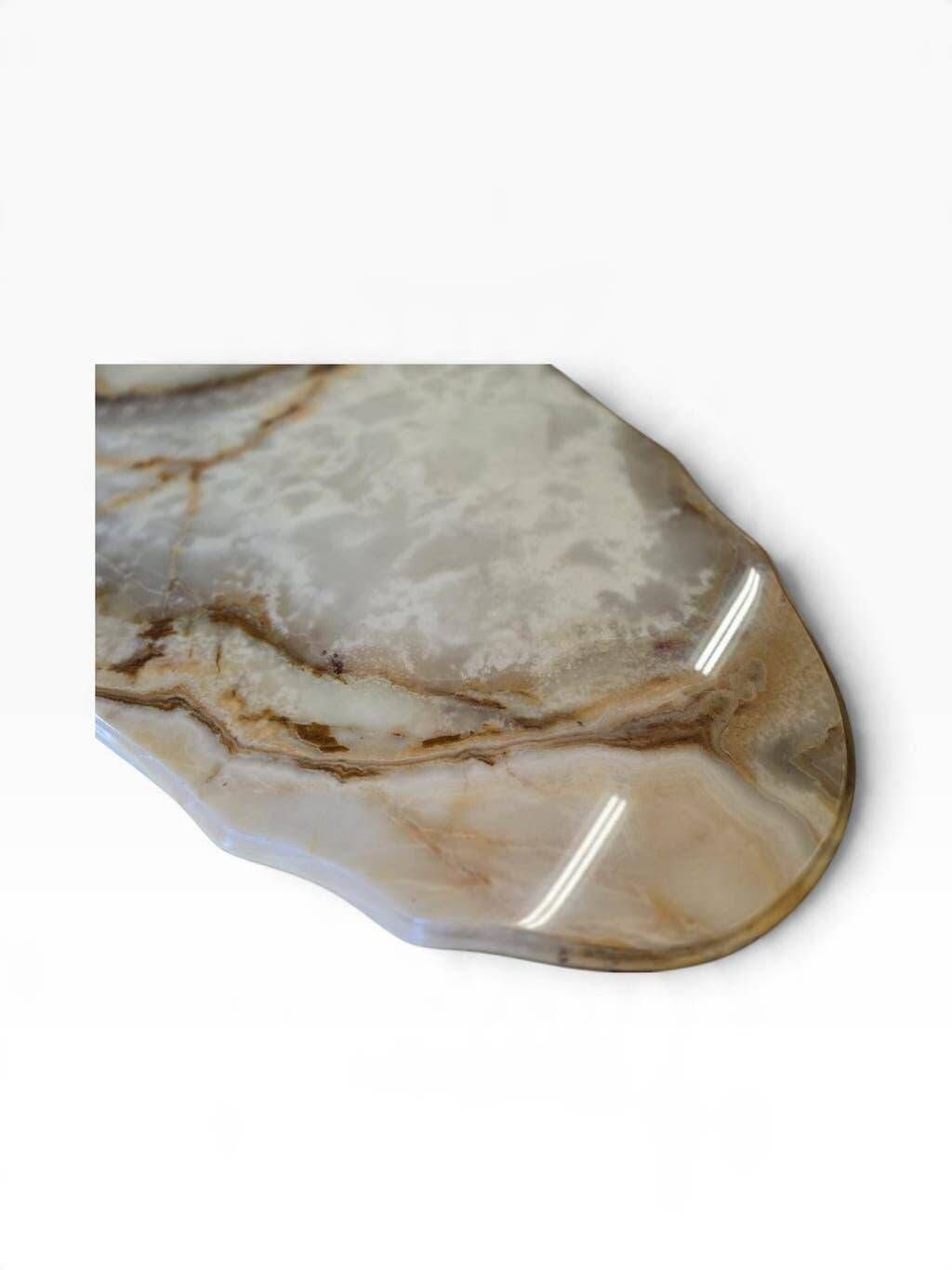 Vintage brass coffee table with onyx top.