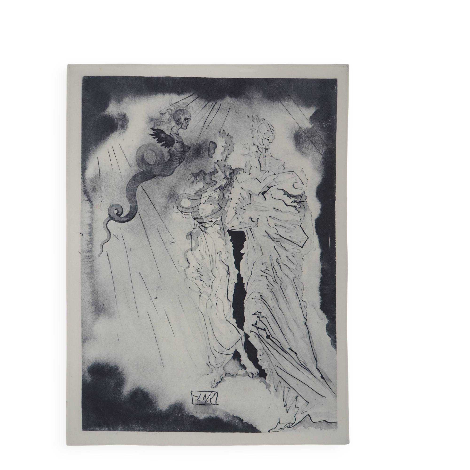 Salvador Dali: Divine Comedy, The Black Devil, signed engraving