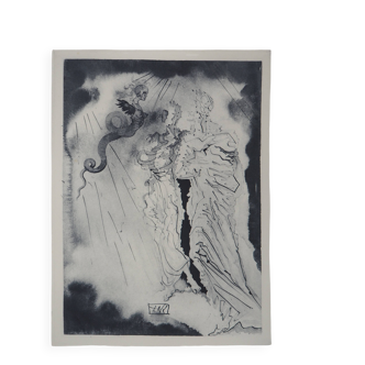 Salvador Dali: Divine Comedy, The Black Devil, signed engraving