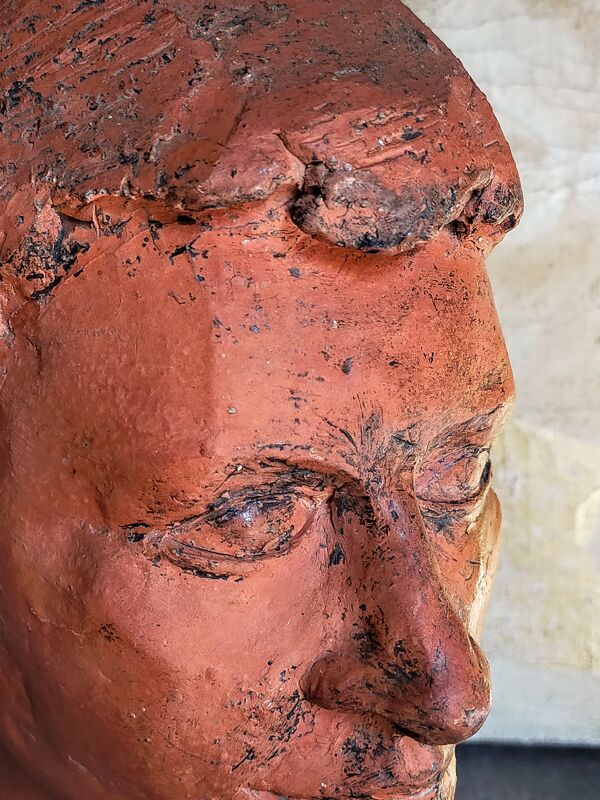 Tête de jeune homme modelage d'artiste original