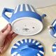 Fox Trott Art Deco teapot in Sarreguemines earthenware from the 1930s