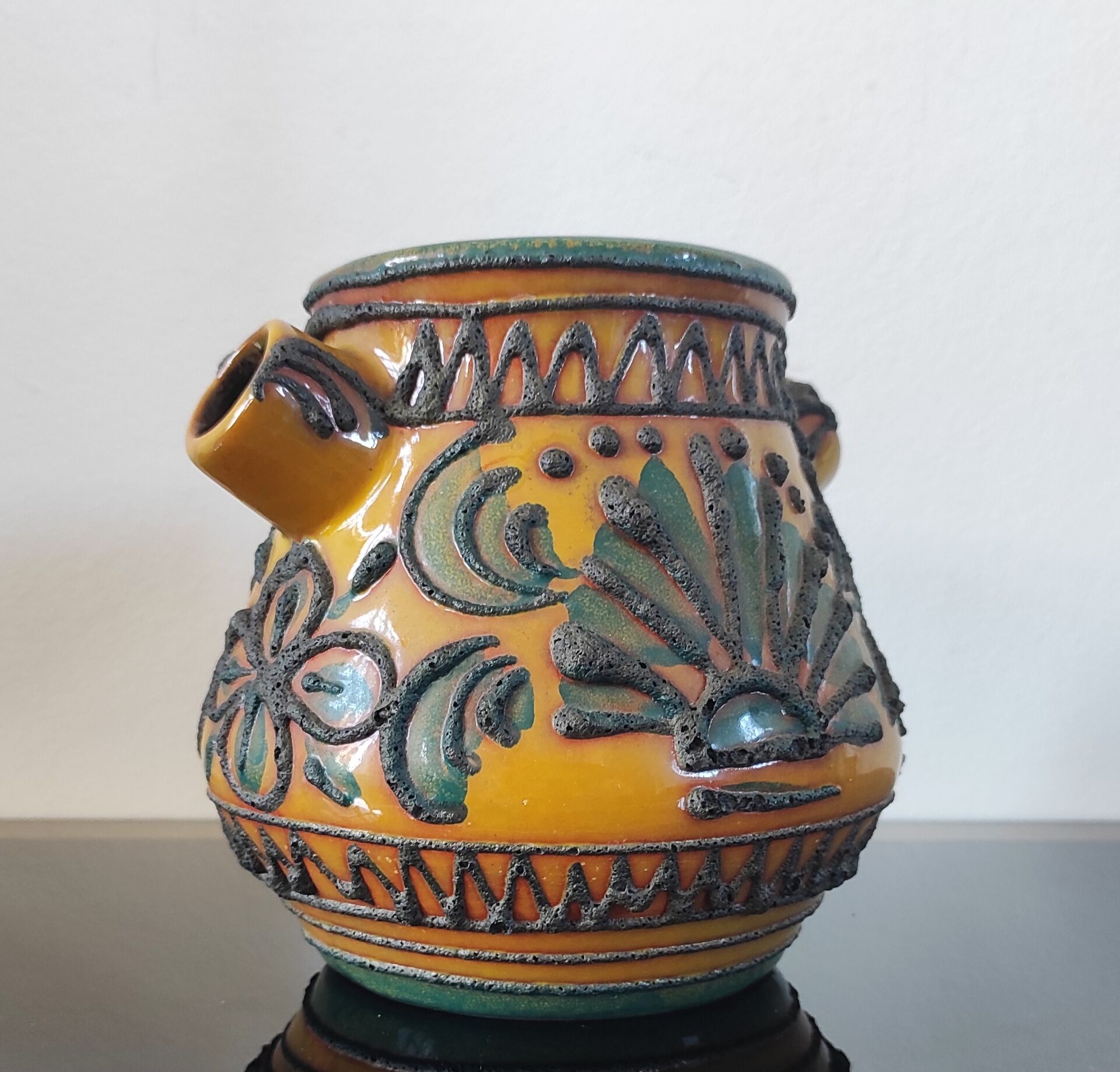 Vintage glazed ceramic vase