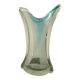 Murano Glass Vase, Cyan-transparent