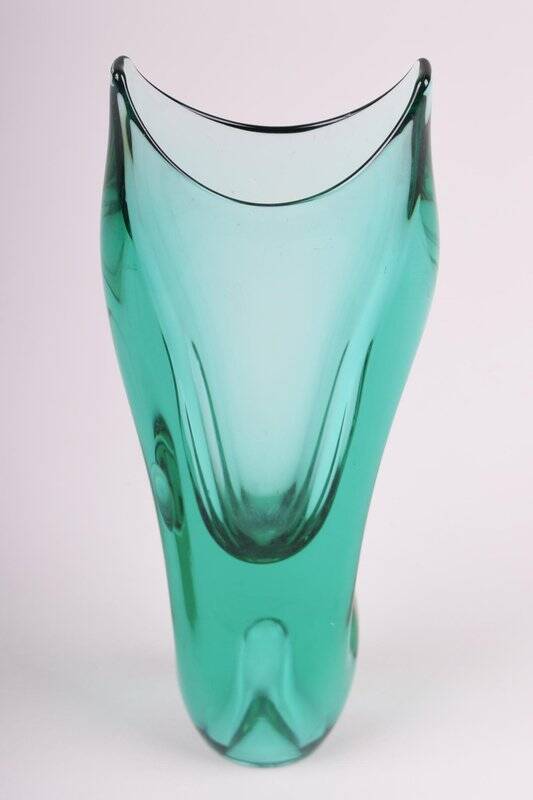 Mid-Century Vase in Thick Glass, Czech, 1950s