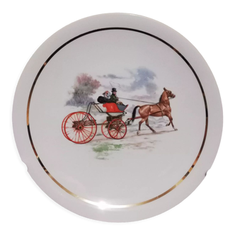 Decorative plate Luneville Badonviller carriage pattern