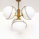 Lustre en verre laiton & opalin by Leola