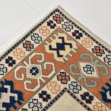 7x10 Vimtage Beige Orange Large Area Vintage Rug, 203x292 Cm