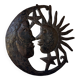 Brutalist metal wall sculpture "sun-moon"