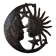 Brutalist metal wall sculpture "sun-moon"