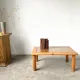 Scandinavian coffee table in solid pine and glass, 1970s